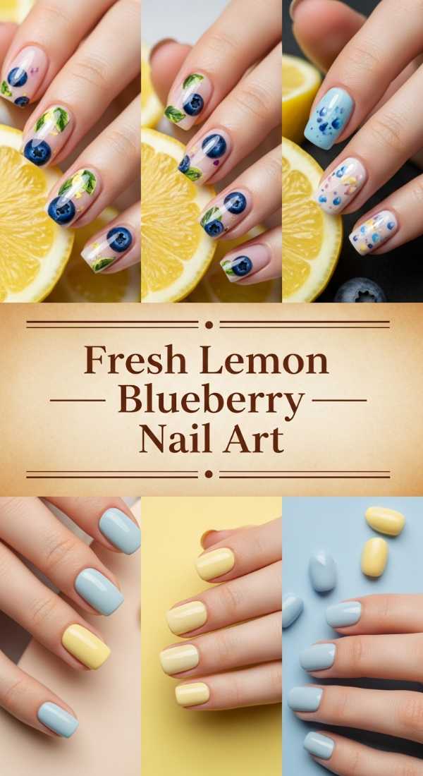 Fresh Lemon Blueberry Nail Art 69f0cc4349e6c