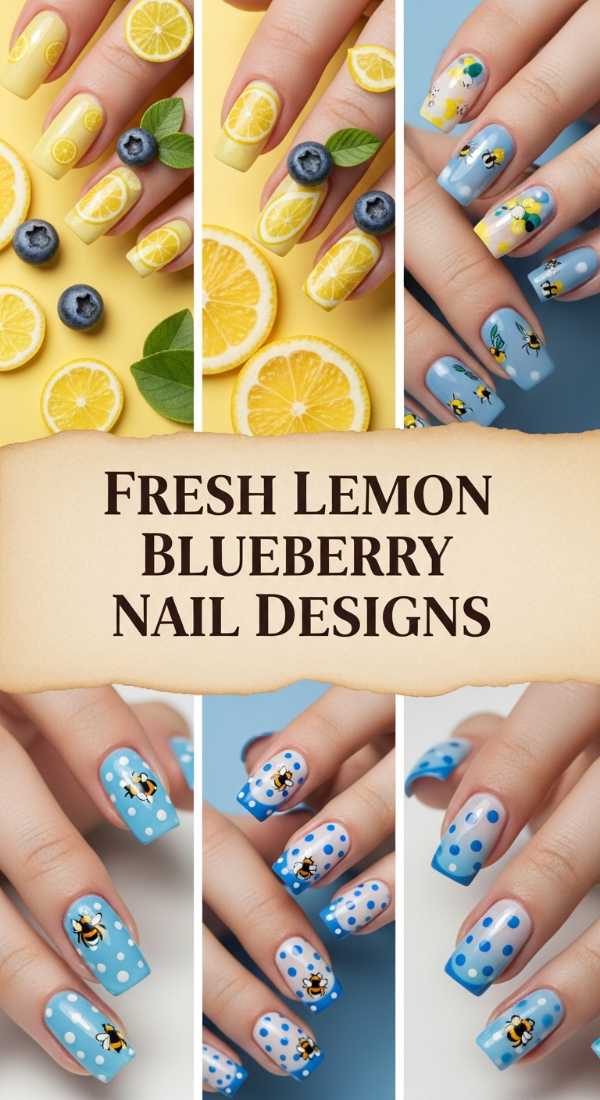 Fresh Lemon Blueberry Nail Designs 69ee4095c66c0
