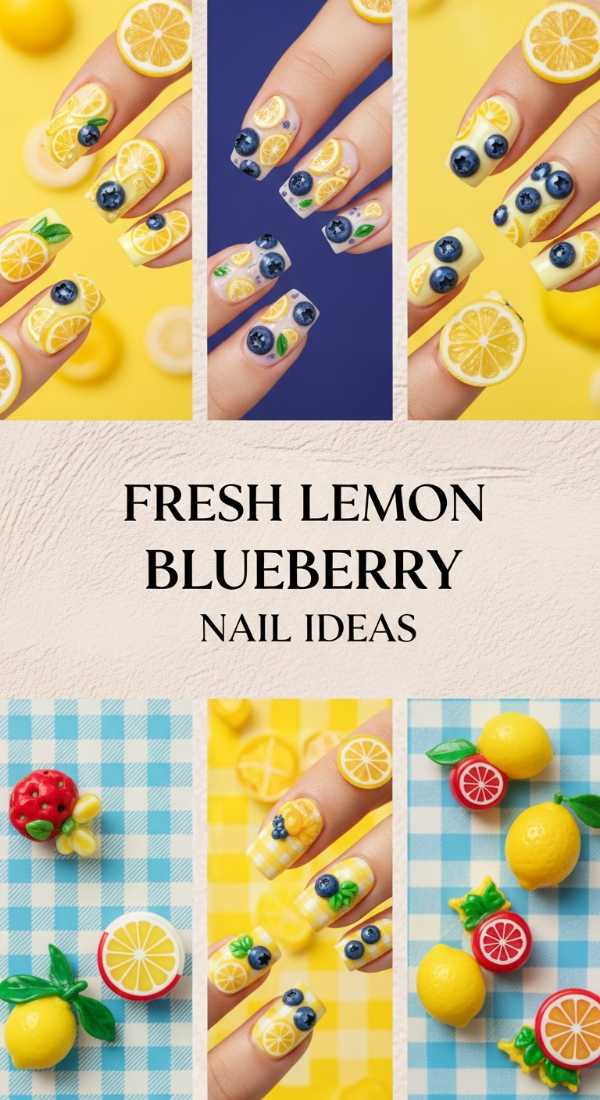 Fresh Lemon Blueberry Nail Ideas 69ef3c610427d