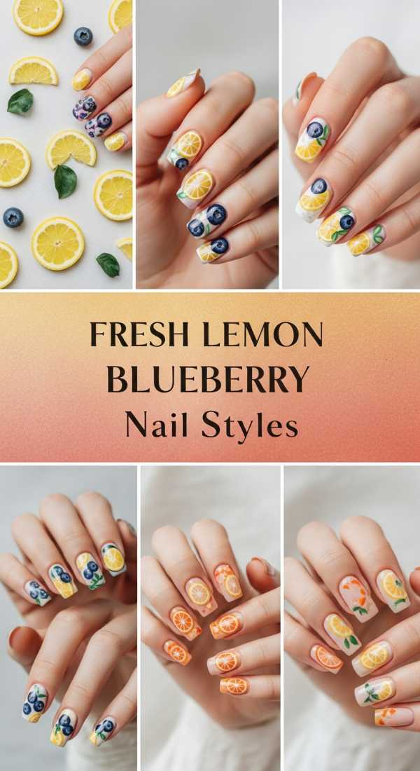 Fresh Lemon Blueberry Nail Styles 69f32d5eb26c2