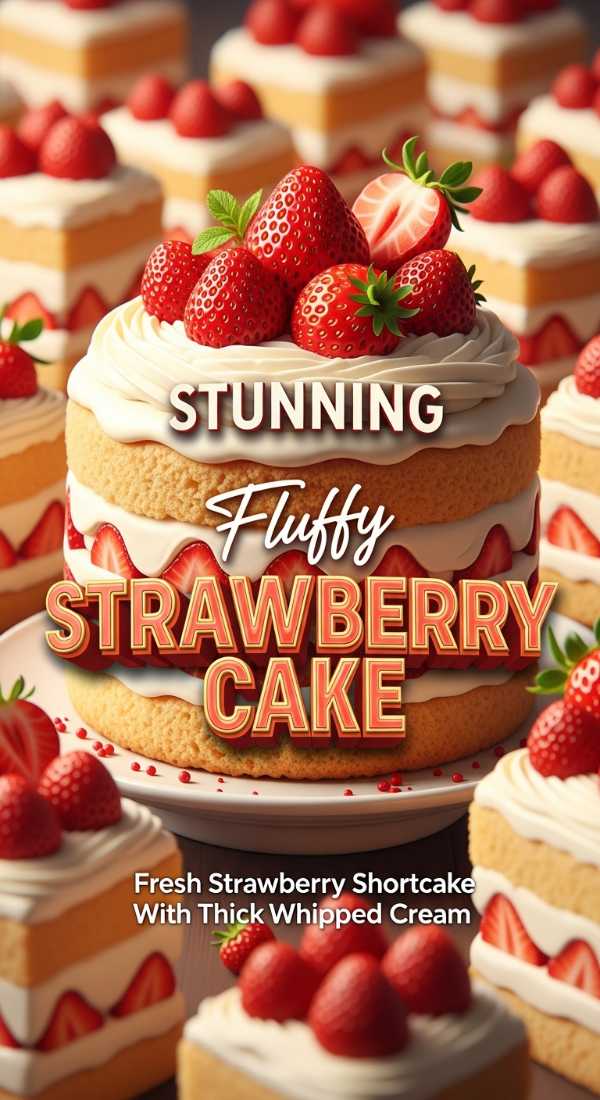 Fresh Strawberry Shortcake With Thick Whipped Cream 69e86323b0608