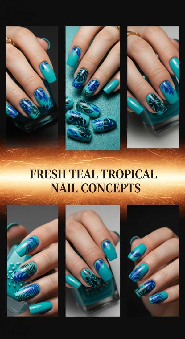 Fresh Teal Tropical Nail Concepts 69f0cc4270944