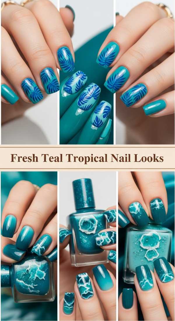 Fresh Teal Tropical Nail Looks 69ef3c66150c2
