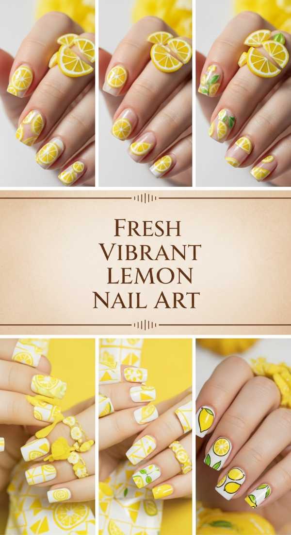 Fresh Vibrant Lemon Nail Art 69f0cc26bd9d2