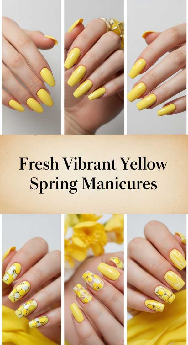 Fresh Vibrant Yellow Spring Manicures