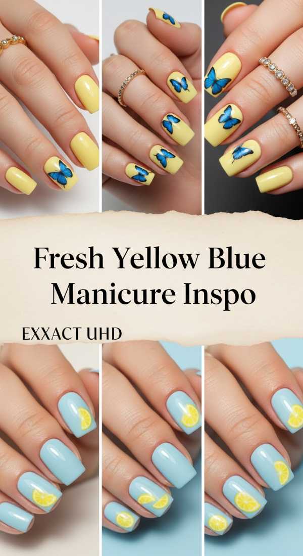 Fresh Yellow Blue Manicure Inspo 69ef3adcd0a70