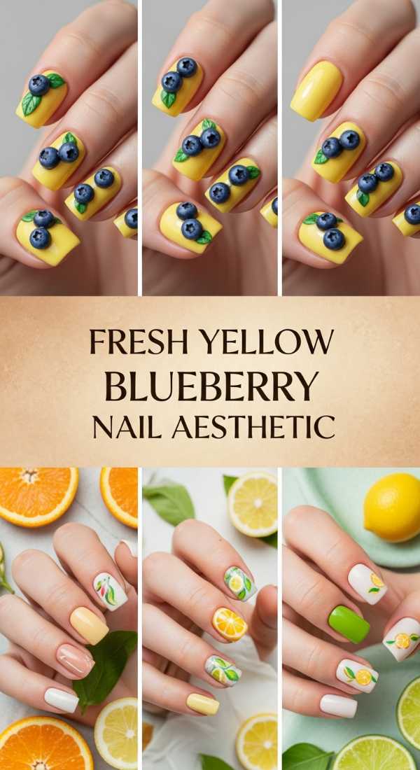 Fresh Yellow Blueberry Nail Aesthetic 69e4e4adc43c1