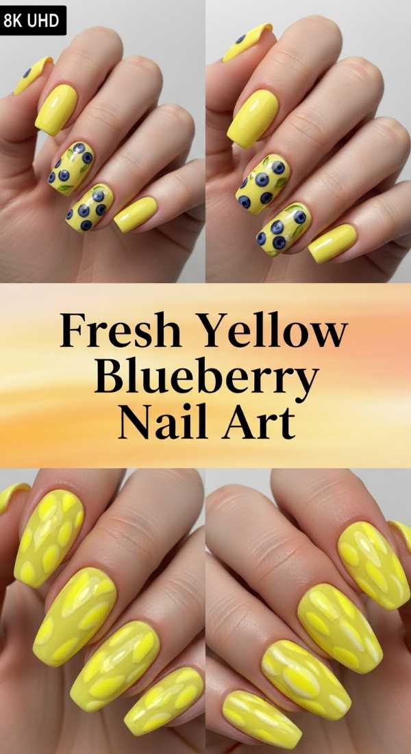 Fresh Yellow Blueberry Nail Art 69f24950f0795