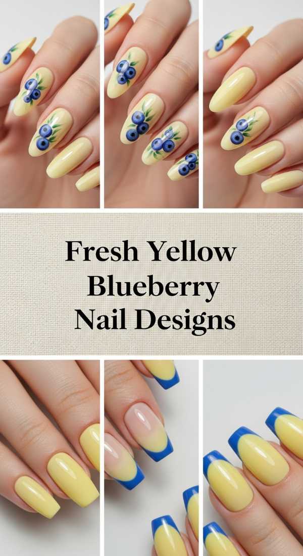 Fresh Yellow Blueberry Nail Designs