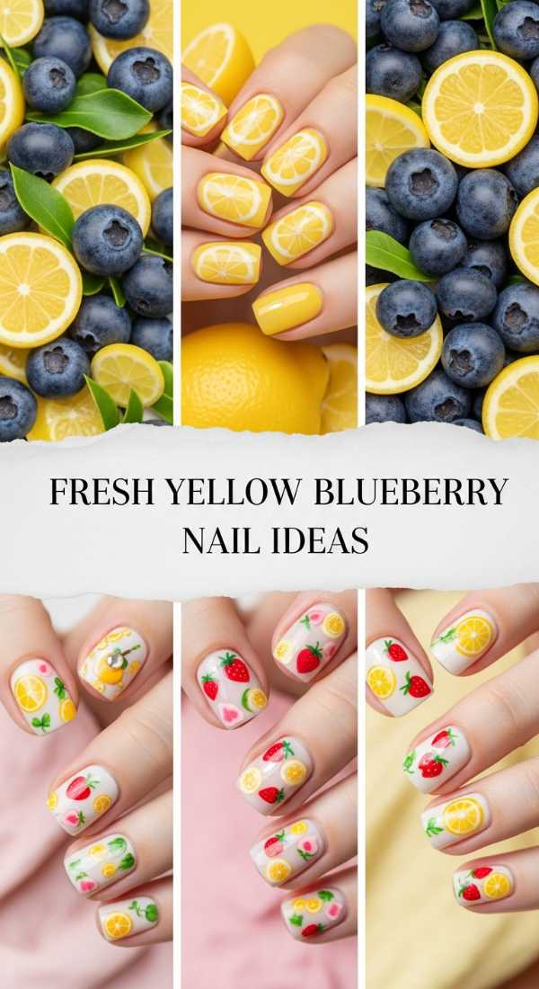 Fresh Yellow Blueberry Nail Ideas 69f32b9fc3063