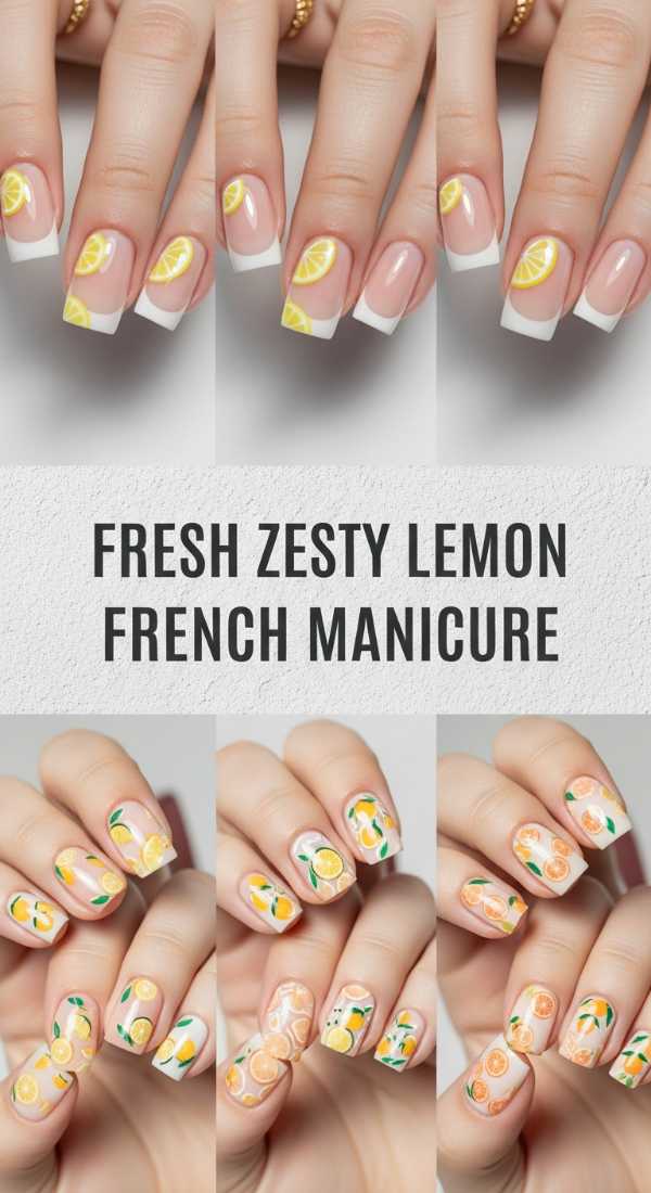 Fresh Zesty Lemon French Manicure 69e350f2f230f