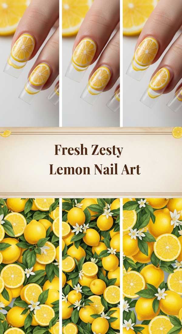 Fresh Zesty Lemon Nail Art 69ee4093479aa
