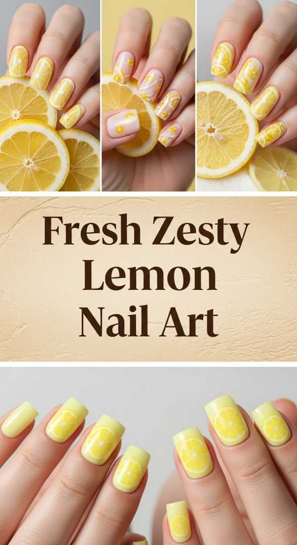 Fresh Zesty Lemon Nail Art 69f0cc4972cd5