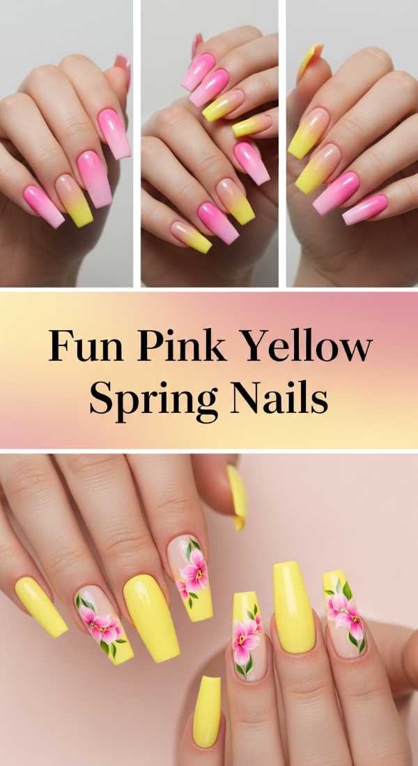 Fun Pink Yellow Spring Nails 69df1ba53be59
