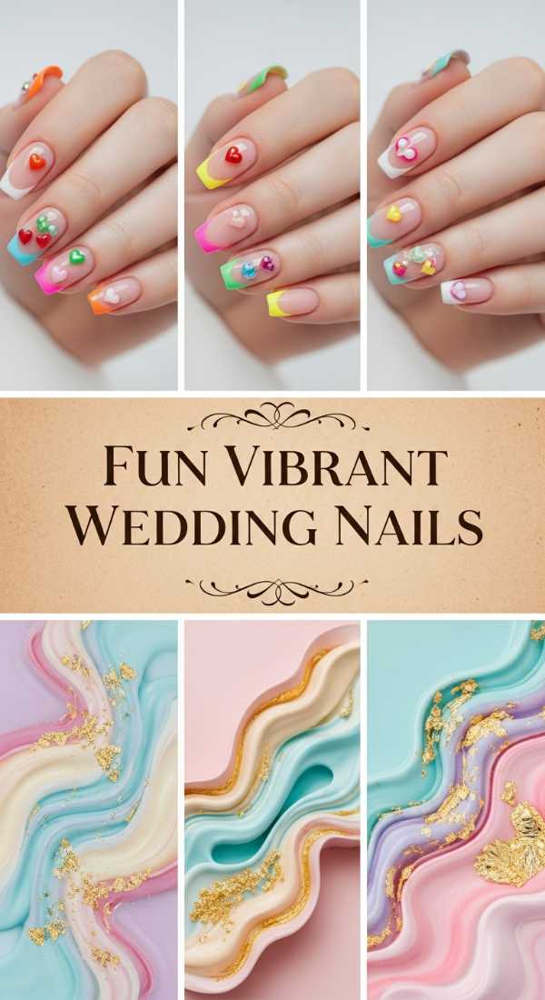 Fun Vibrant Wedding Nails 69df1baadfe40