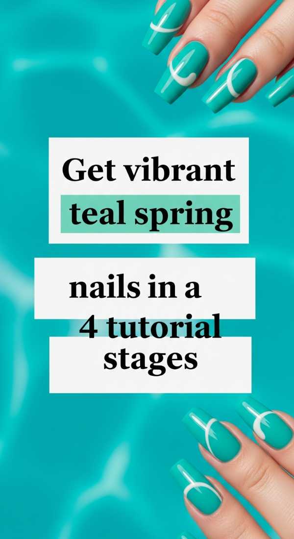 Get Vibrant Teal Spring Nails In 4 Tutorial Stages 69e5287994f23