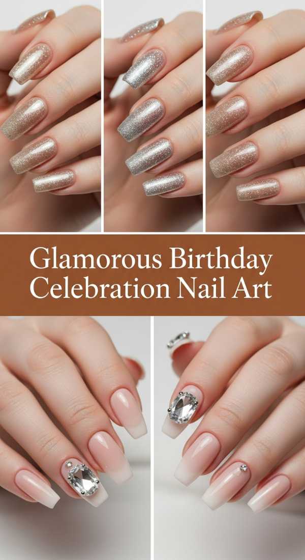 Glamorous Birthday Celebration Nail Art 69eba05a48beb