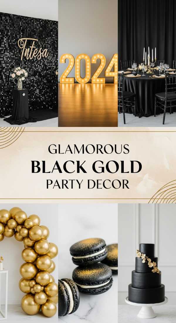 Glamorous Black Gold Party Decor 69df243479a54