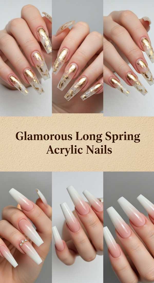 Glamorous Long Spring Acrylic Nails 69df1ba4084cd