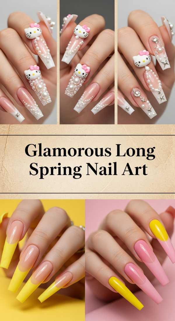Glamorous Long Spring Nail Art 69e5f3dadab86