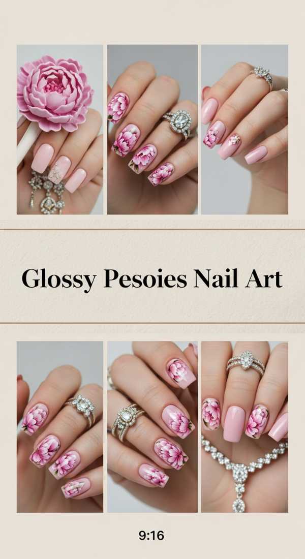 Glossy Peonies Nail Art 69f2495543c82