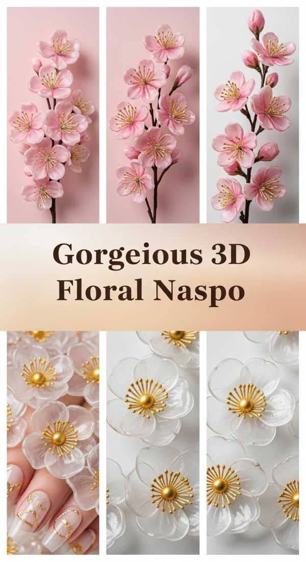 Gorgeous 3D Floral Nail Inspo