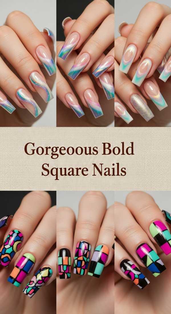 Gorgeous Bold Spring Square Nails 69f32d6cd121c
