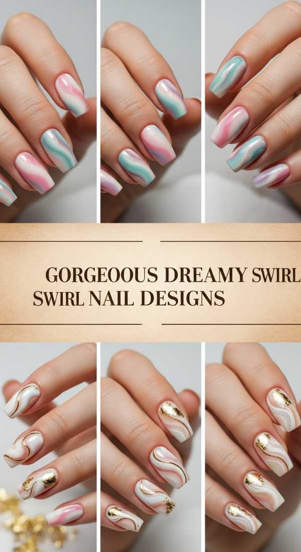 Gorgeous Dreamy Swirl Nail Designs 69e72cb88a7e2