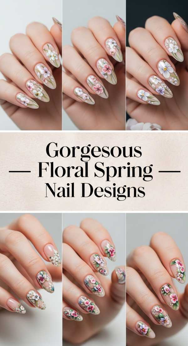 Gorgeous Floral Spring Nail Designs 69f24a83e387e