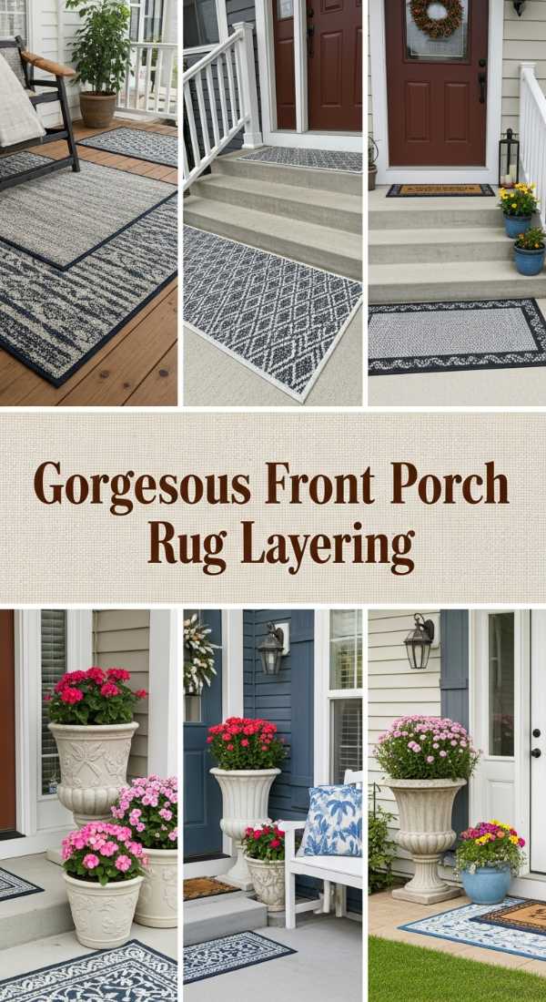 Beyond the Gates: Designing Your Ultimate Luxury Home and Garden Sanctuary Gorgeous Front Porch Rug Layering 69e777953cf54