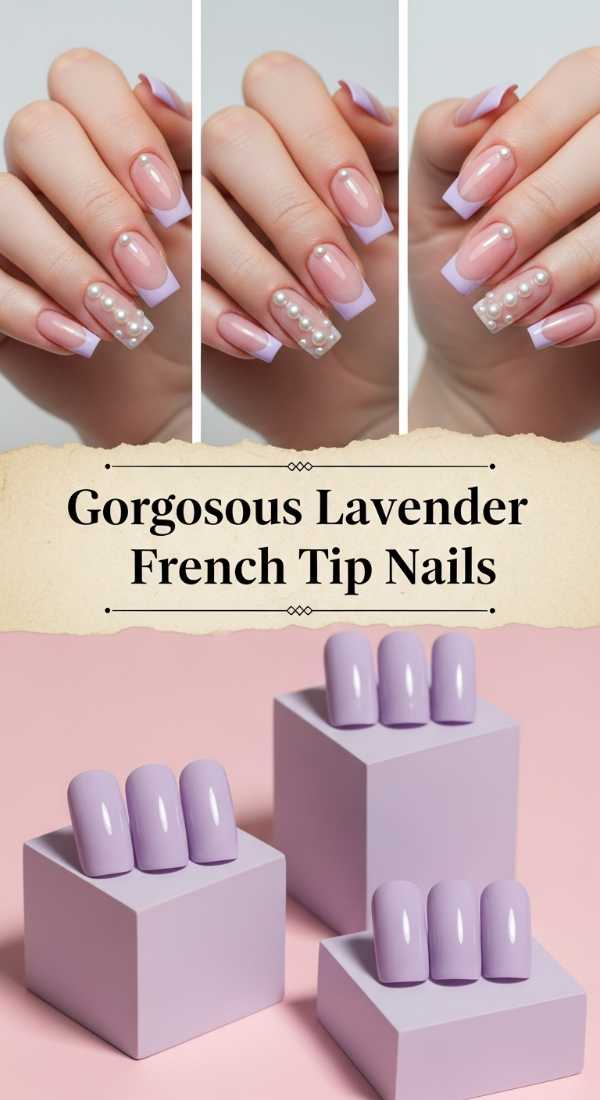 Gorgeous Lavender French Tip Nails 69df1ba4e8c4b
