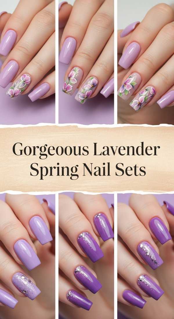 Gorgeous Lavender Spring Nail Sets