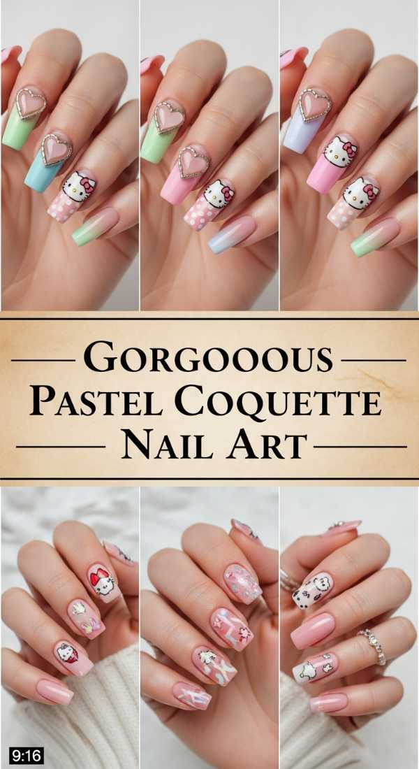 Gorgeous Pastel Coquette Nail Art 69e4e4a342b1a