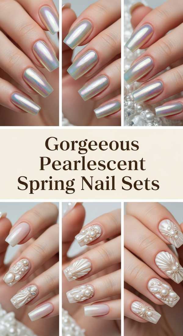 Gorgeous Pearlescent Spring Nail Sets 69de707c49925