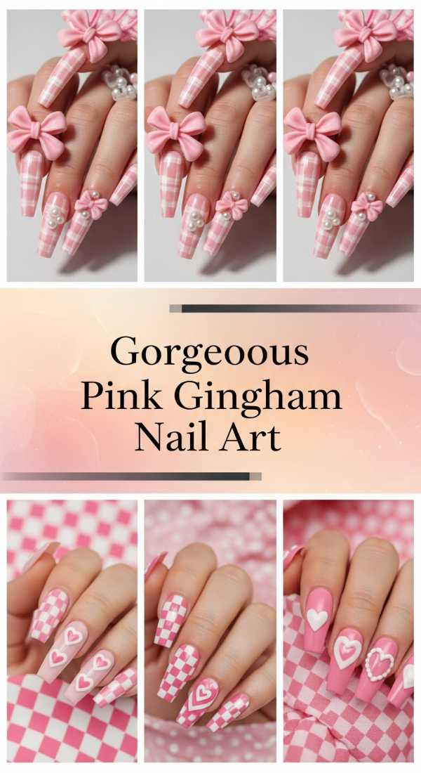 Gorgeous Pink Gingham Nail Art 69e9ccf5e7fa5