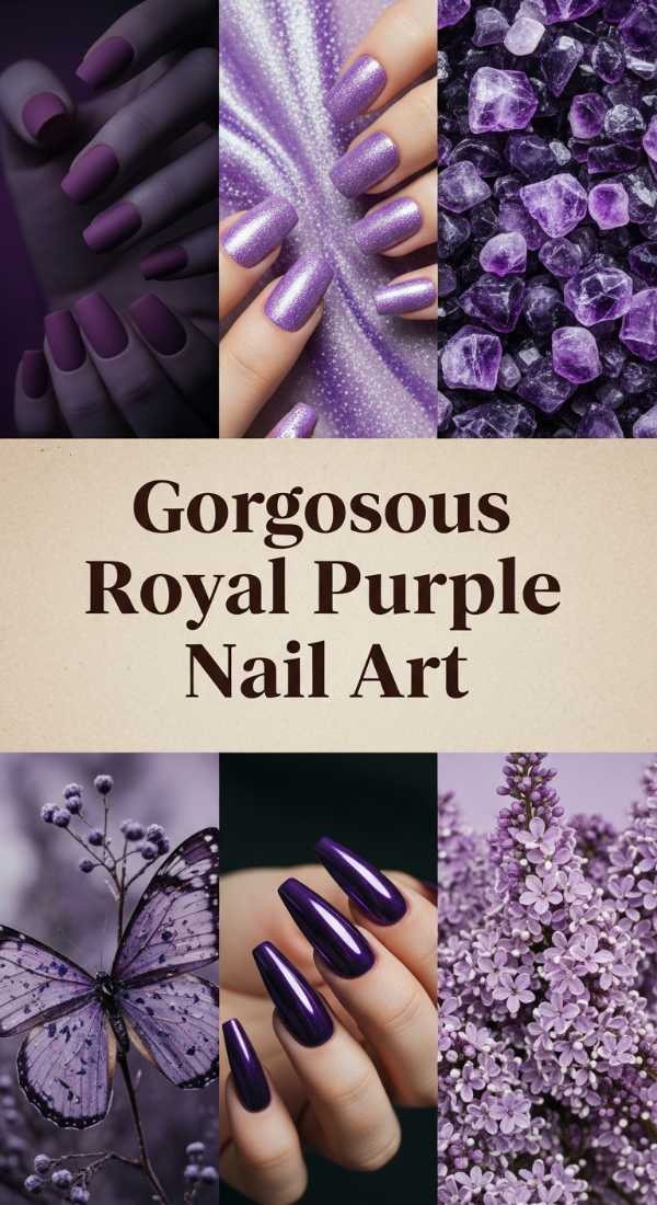 Gorgeous Royal Purple Nail Art 69e757b0cb2fd