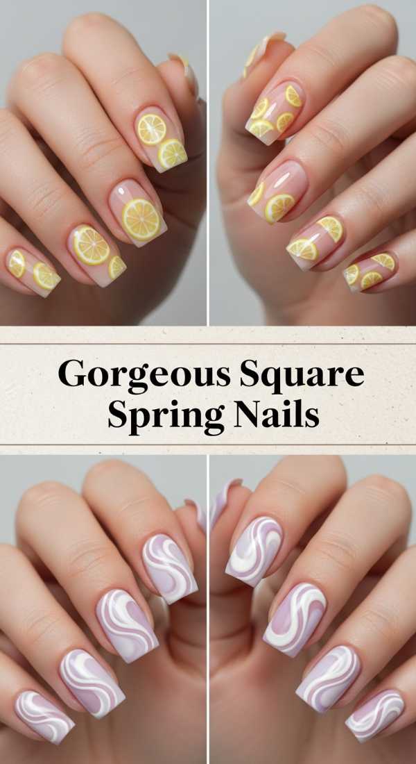 Gorgeous Short Square Spring Nails 69ef3c8316ca1