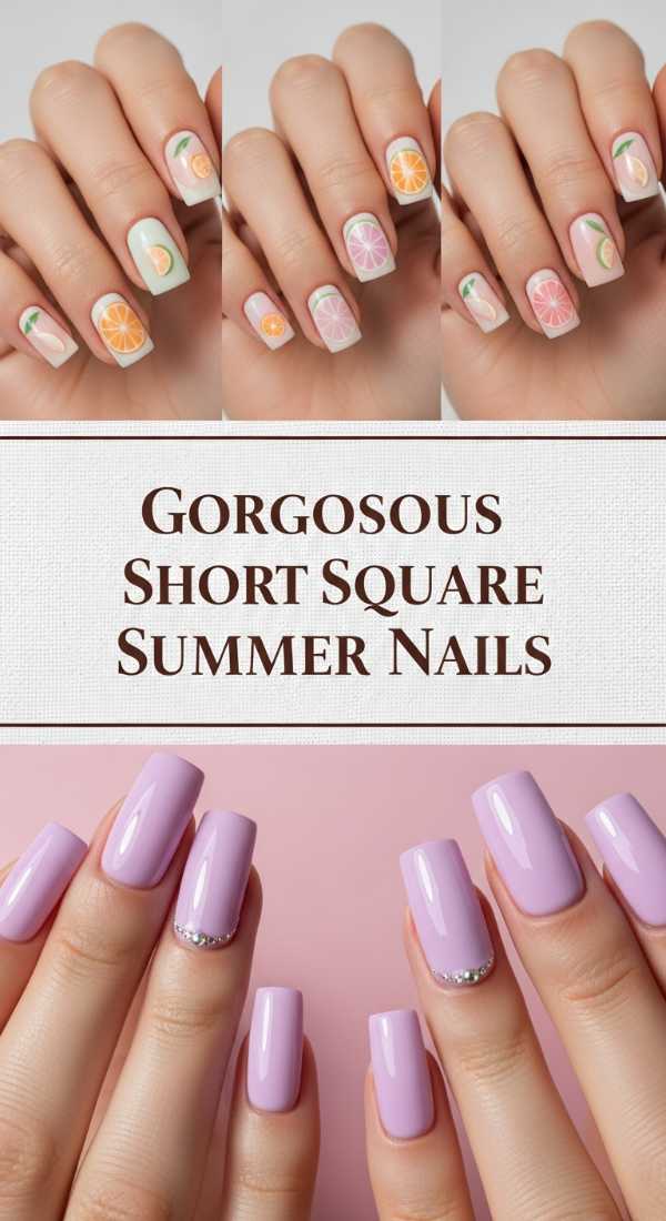 Gorgeous Short Square Summer Nails 69ee4190cf9b2