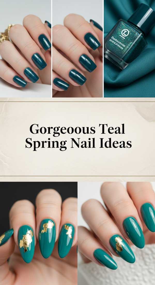 Gorgeous Teal Spring Nail Ideas 69f0cc49bfa4f