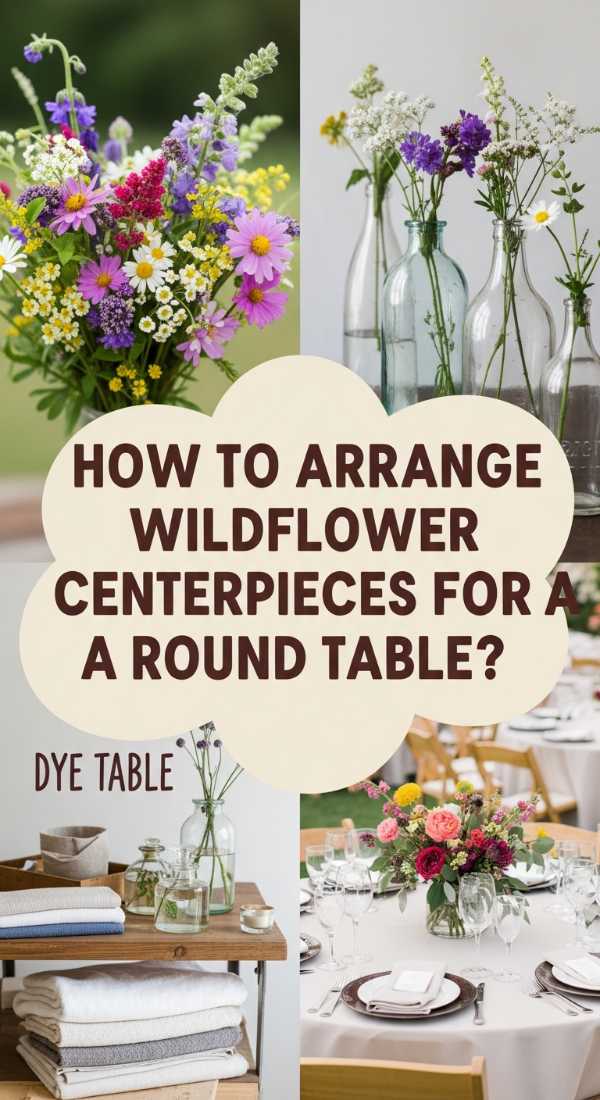 How To Arrange Wildflower Centerpieces For A Whimsical Round Table 69dde8c53cea8