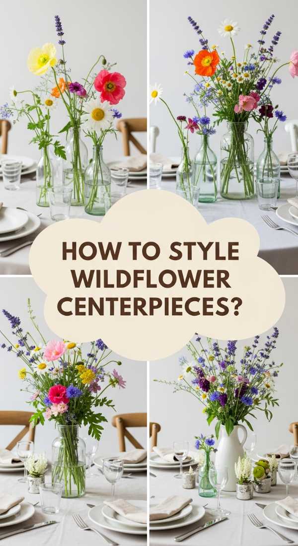 How To Assemble Wildflower Centerpieces Round Table For Whimsical Dinner Parties 69dde904af00b