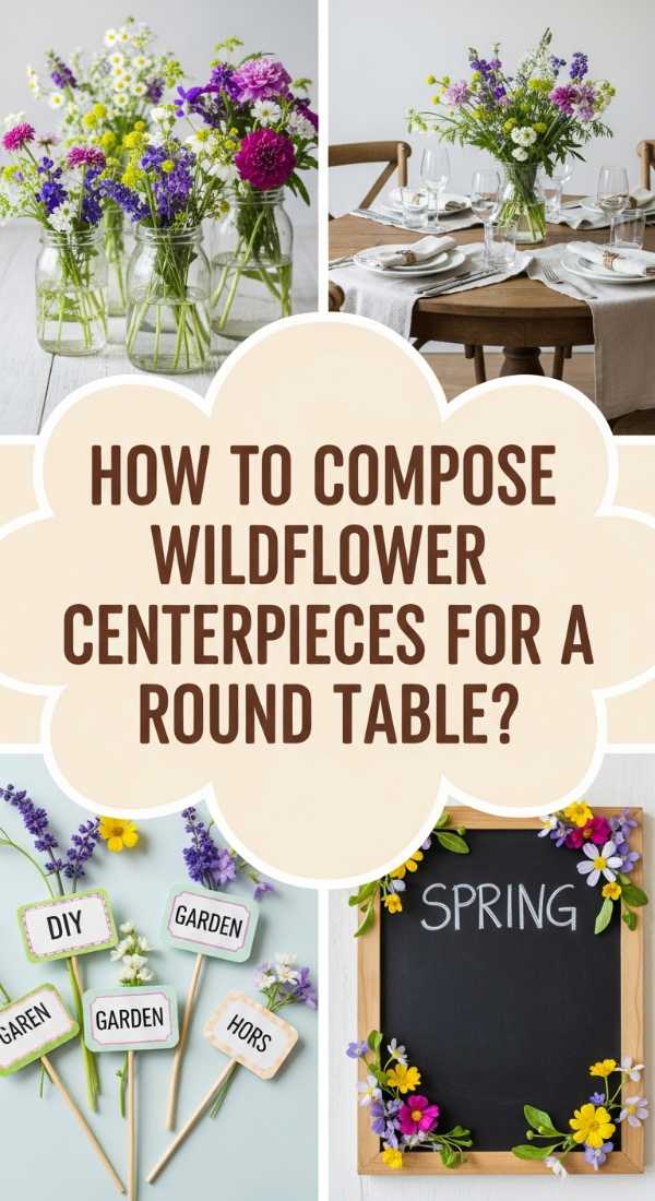 How To Compose Wildflower Centerpieces For A Whimsical Round Table 69ef13be358c9