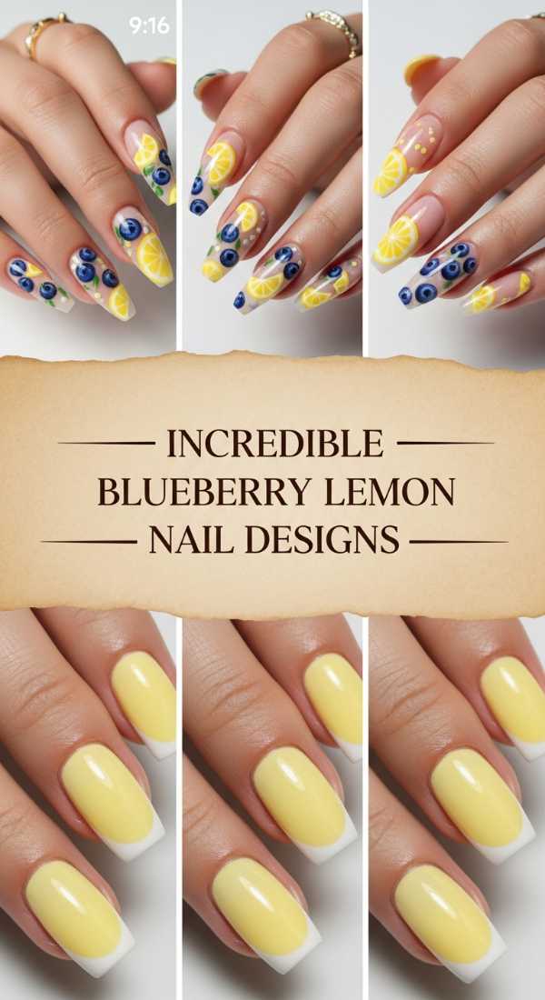 The Ultimate Spring Nail Lookbook: From Pastels to Petals Incredible Blueberry Lemon Nail Designs 69df3acd440e7