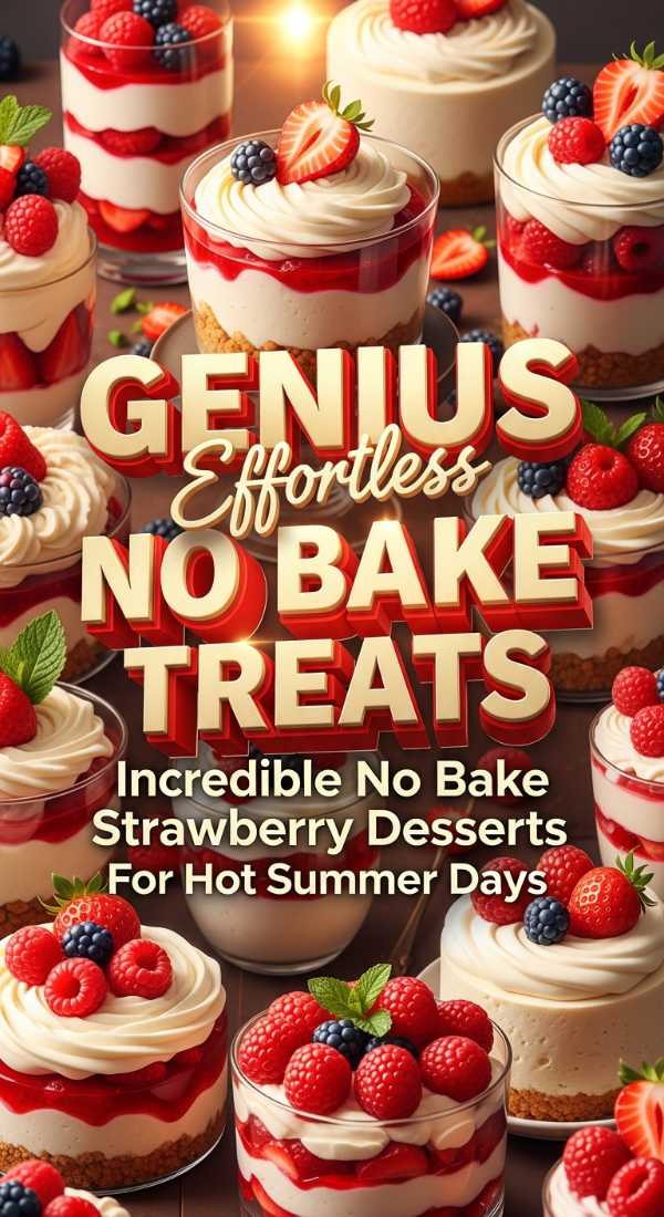 Incredible No Bake Strawberry Desserts For Hot Summer Days 69e86443063ff