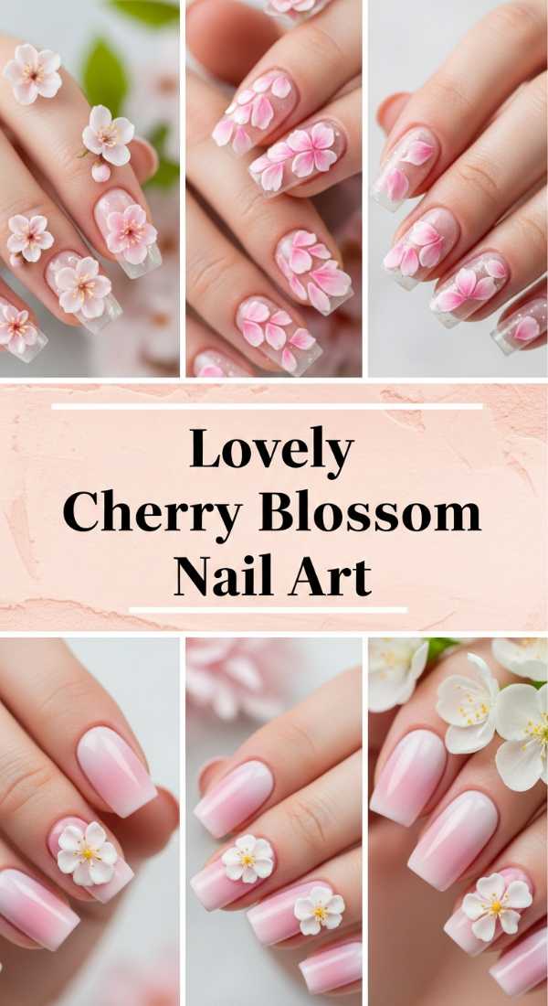Lovely Cherry Blossom Nail Art 69ee419c2dee5
