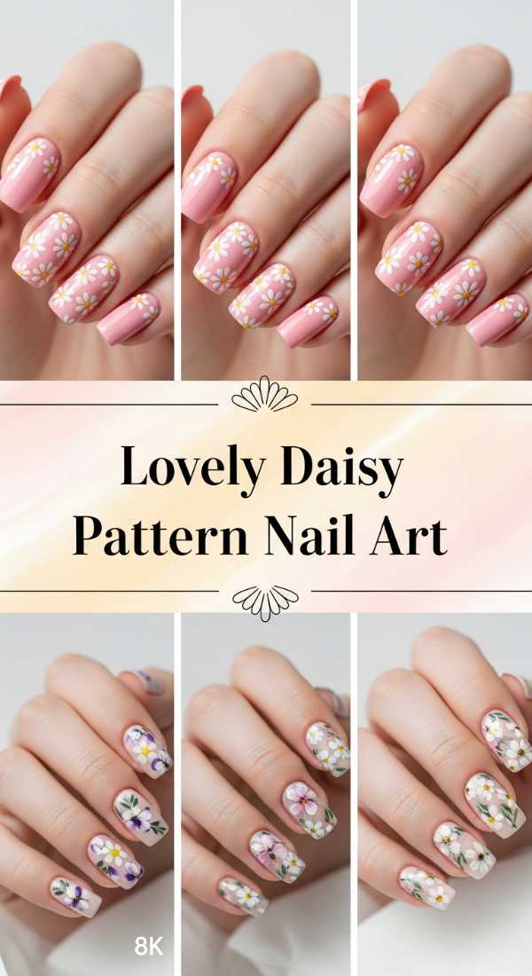 Lovely Daisy Pattern Nail Art