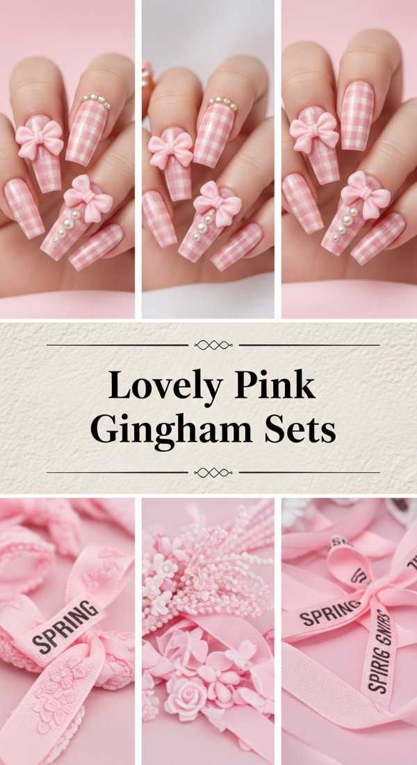 Lovely Pink Gingham Sets 69ef3abb04e57
