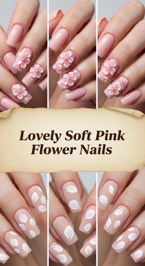 Lovely Soft Pink Flower Nails 69ee4090a5590