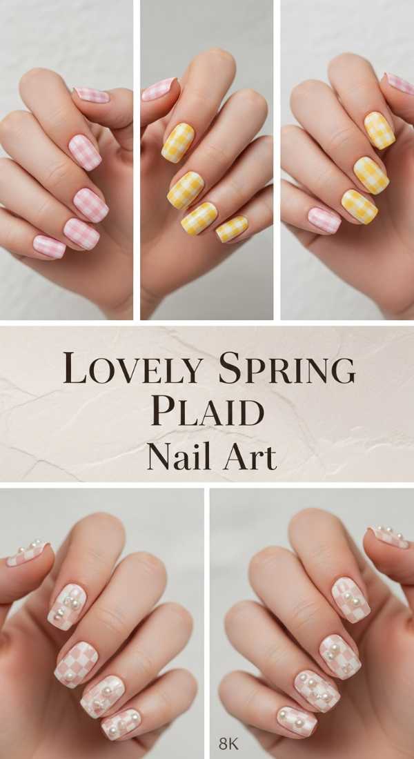 Lovely Spring Plaid Nail Art 69df3ac108841