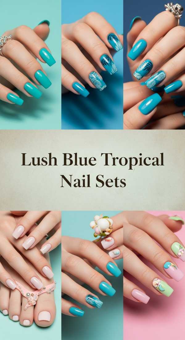 Lush Blue Tropical Nail Sets 69f32b8381f2b